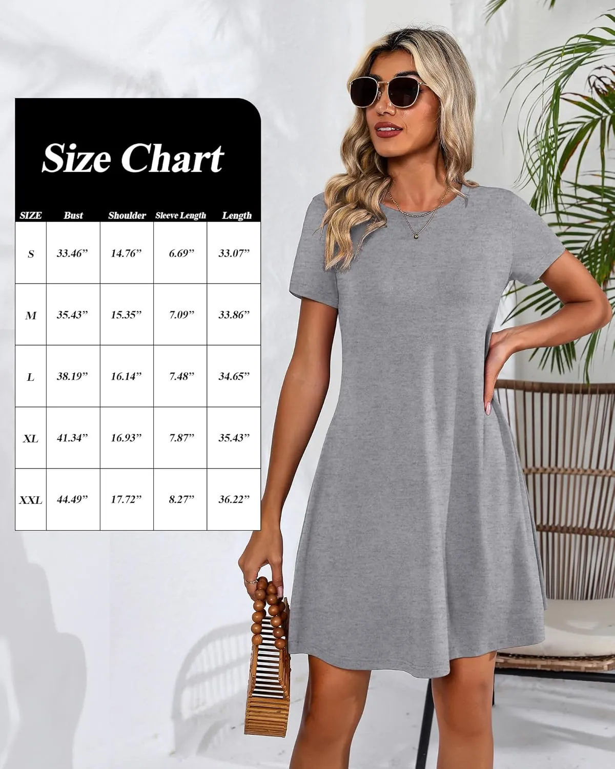 Huukeay 3 Pack Women Casual T Shirt Dresses Short Sleeve Round Neck Loose Fit Tunic Dresses Summer Swing Dress