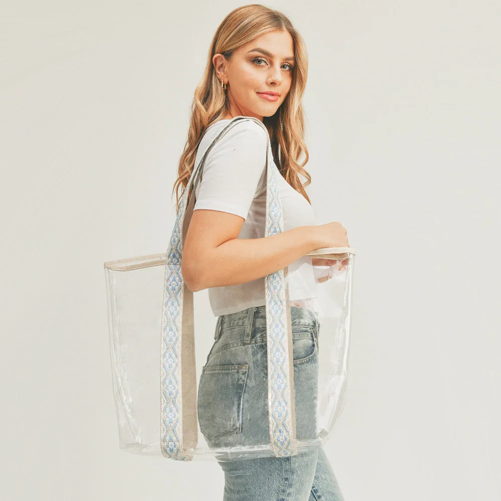 iLLASPARKZ Hat Carrying Transparent Aztec Pattern Strap Tote Bag