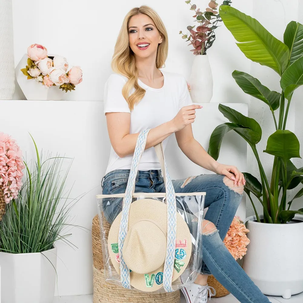 iLLASPARKZ Hat Carrying Transparent Aztec Pattern Strap Tote Bag
