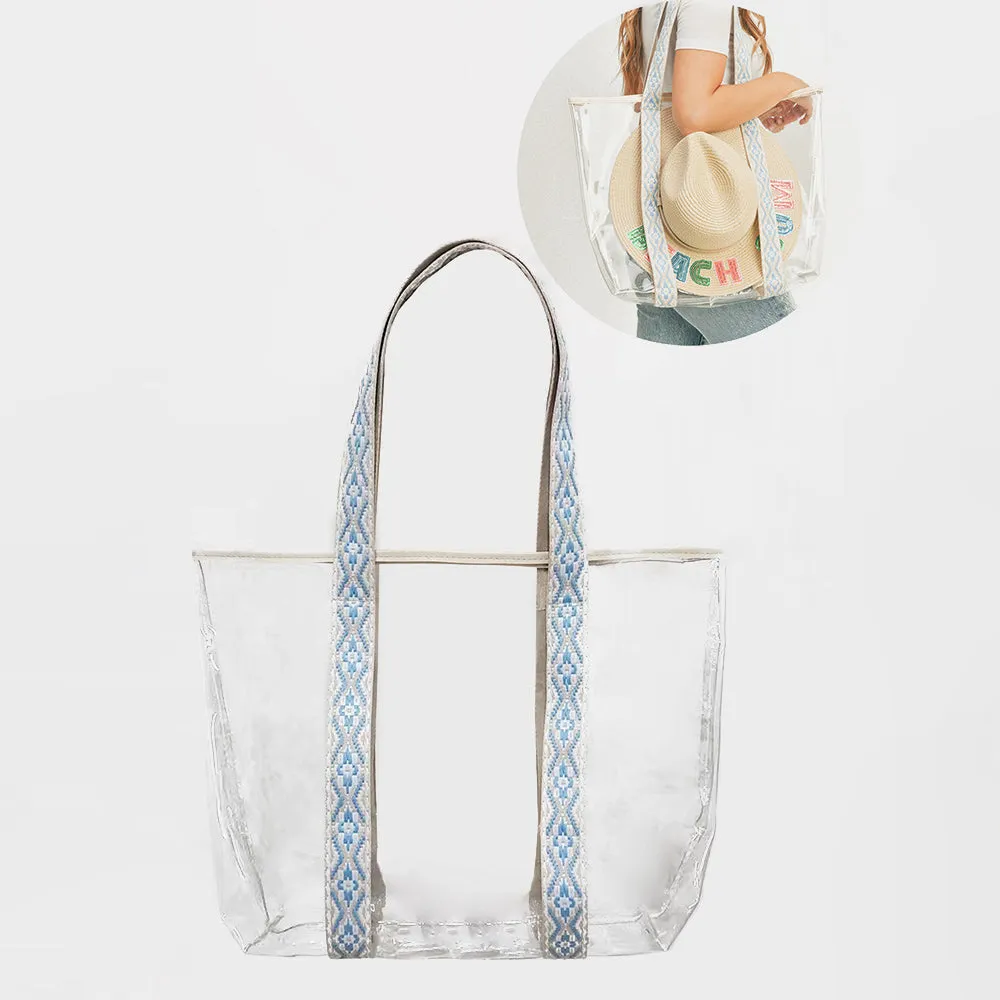iLLASPARKZ Hat Carrying Transparent Aztec Pattern Strap Tote Bag