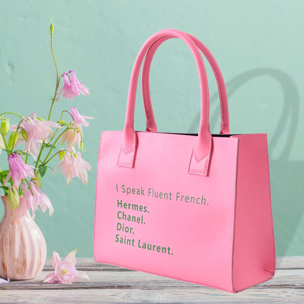 iLLASPARKZ I Speak Fluent French Message Tote Bag / Shoulder Bag