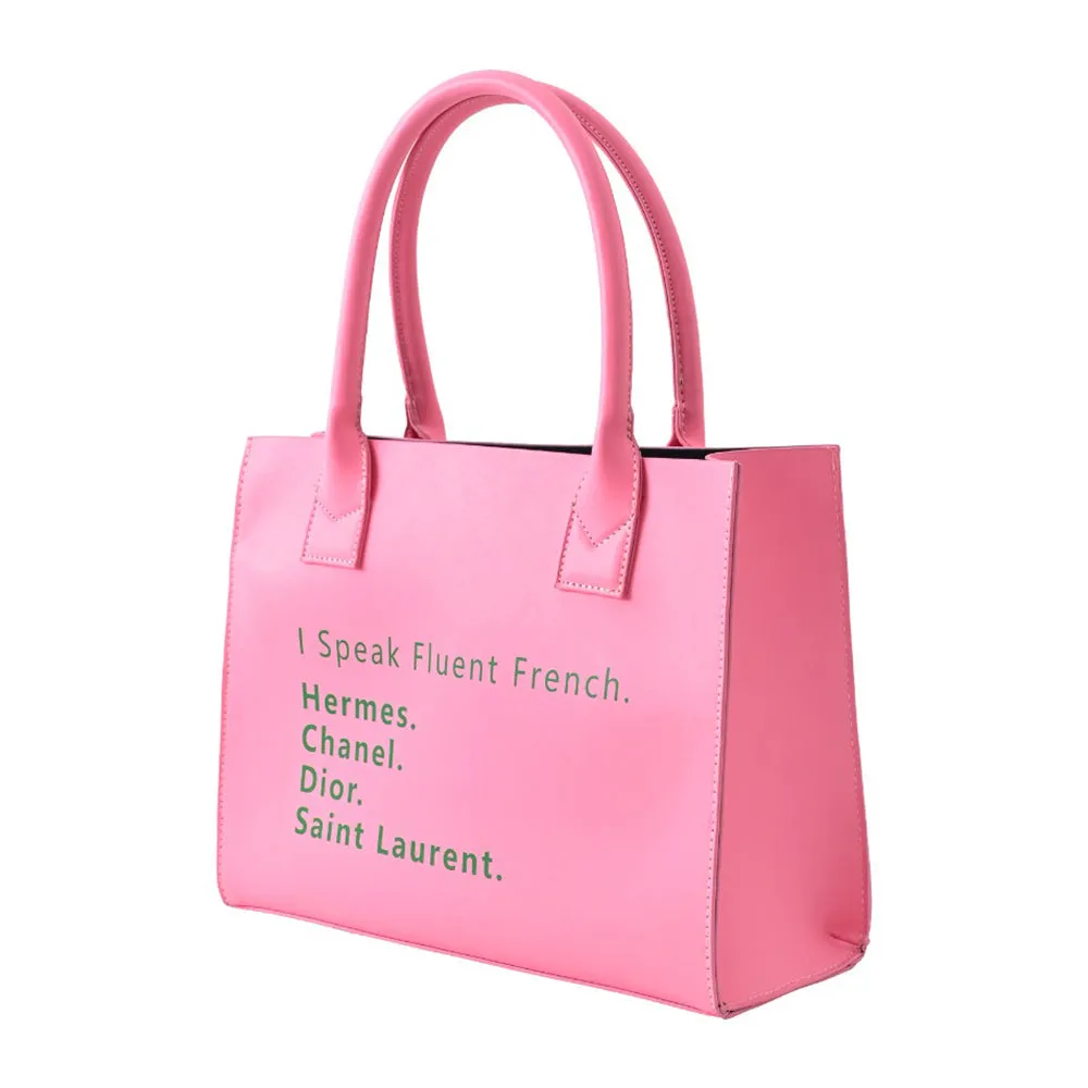iLLASPARKZ I Speak Fluent French Message Tote Bag / Shoulder Bag