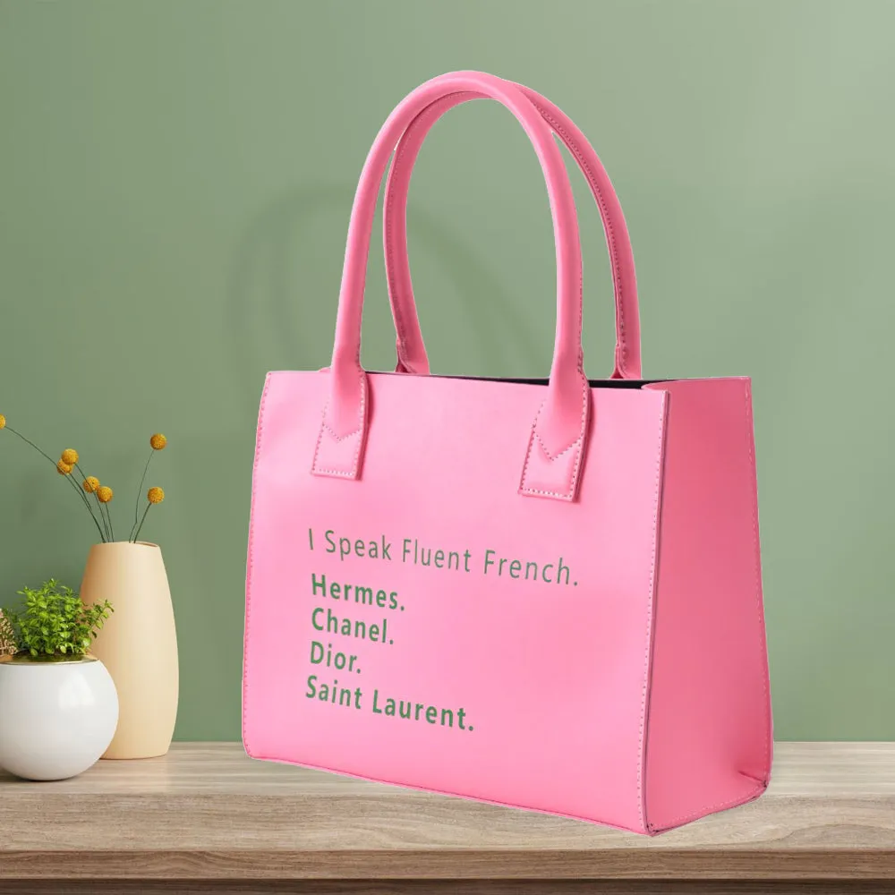 iLLASPARKZ I Speak Fluent French Message Tote Bag / Shoulder Bag