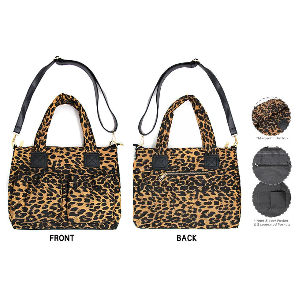 iLLASPARKZ Leopard Puffer Tote Bag