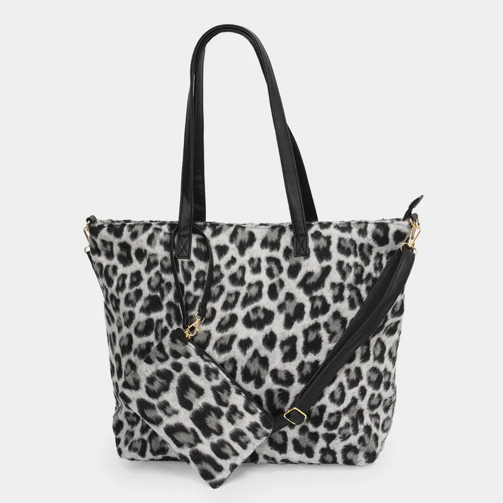 iLLASPARKZ Leopard Weekend Tote Bag With Pouch