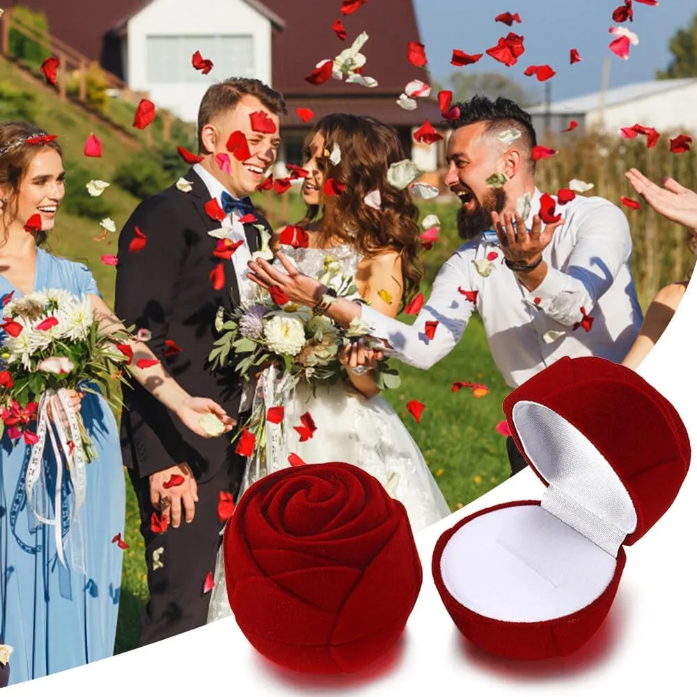Katutude Ring Box - 2 Pack Single Ring Jewelry Box Cute Small Velvet Ring Jewelry Storage Box Jewelry Earrings Display Case Ring Holder Box for Proposal Wedding Engagement Valentine's Day Anniversary