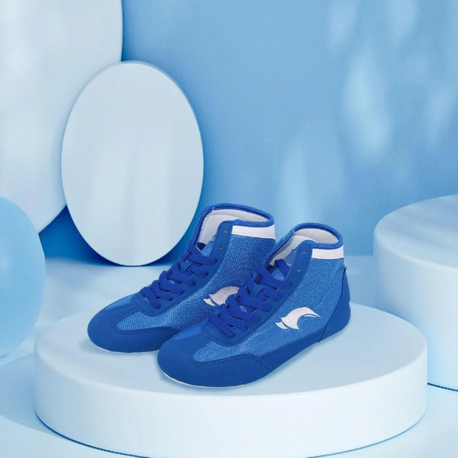 Kids Wrestling Shoes Boys Girls Boxing Shoes High Top Wrestling Training Shoes School Outdoor Fitness Sneakers