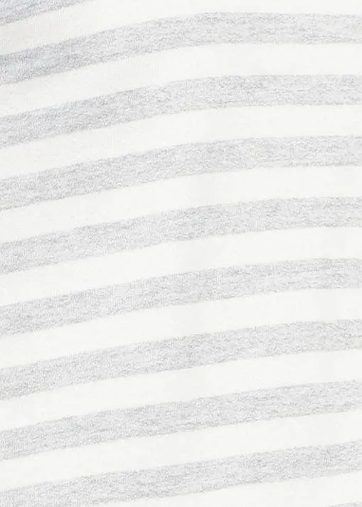 Konus Men's Layered SS French Terry Tee in Natural Stripe