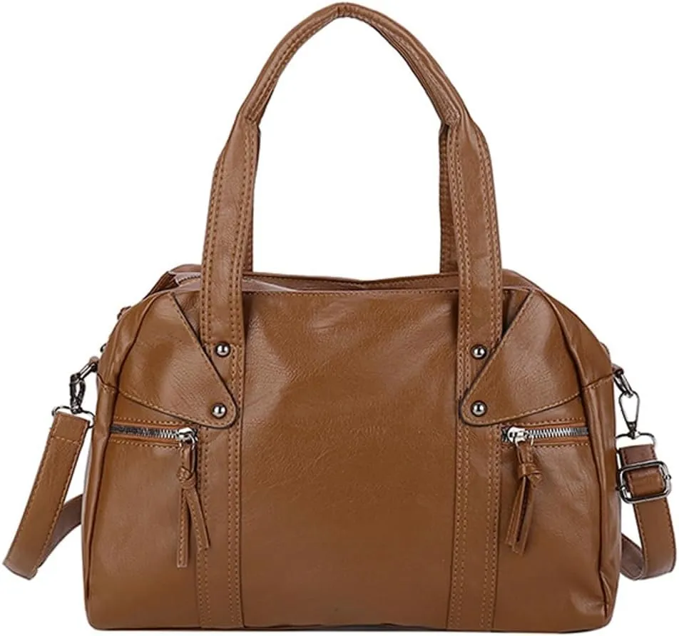 Large Crossbody Bags for Women Leather Shoulder Handbag Designer Satchel Handbags Top Handle Work Travel Tote Bag