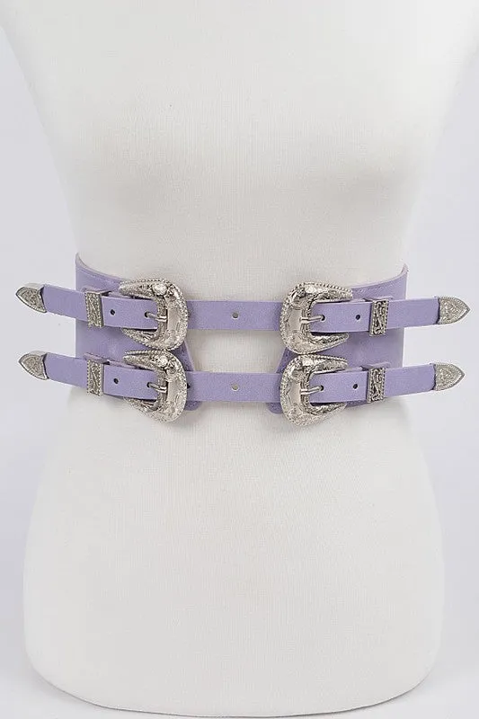 Lavender Swirl Metal Buckle Belt