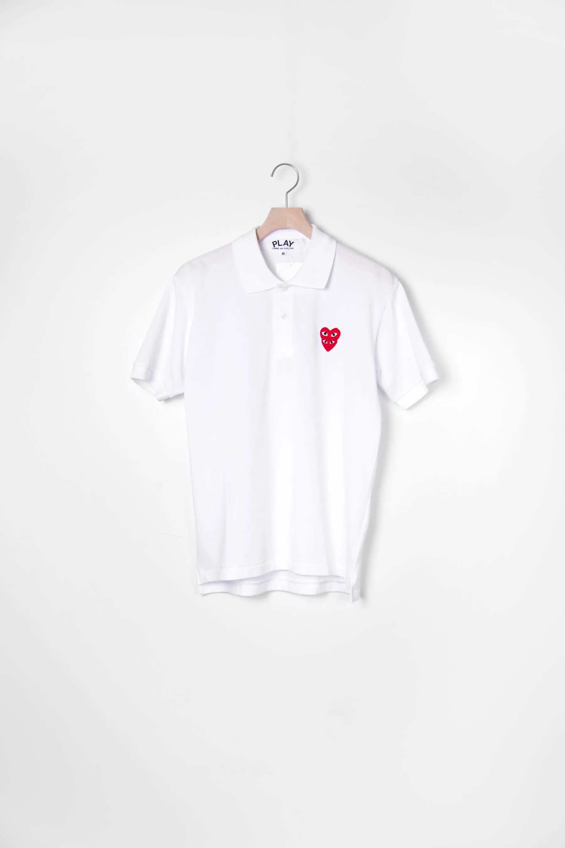 Layered Double Emblem Polo White/Red T290