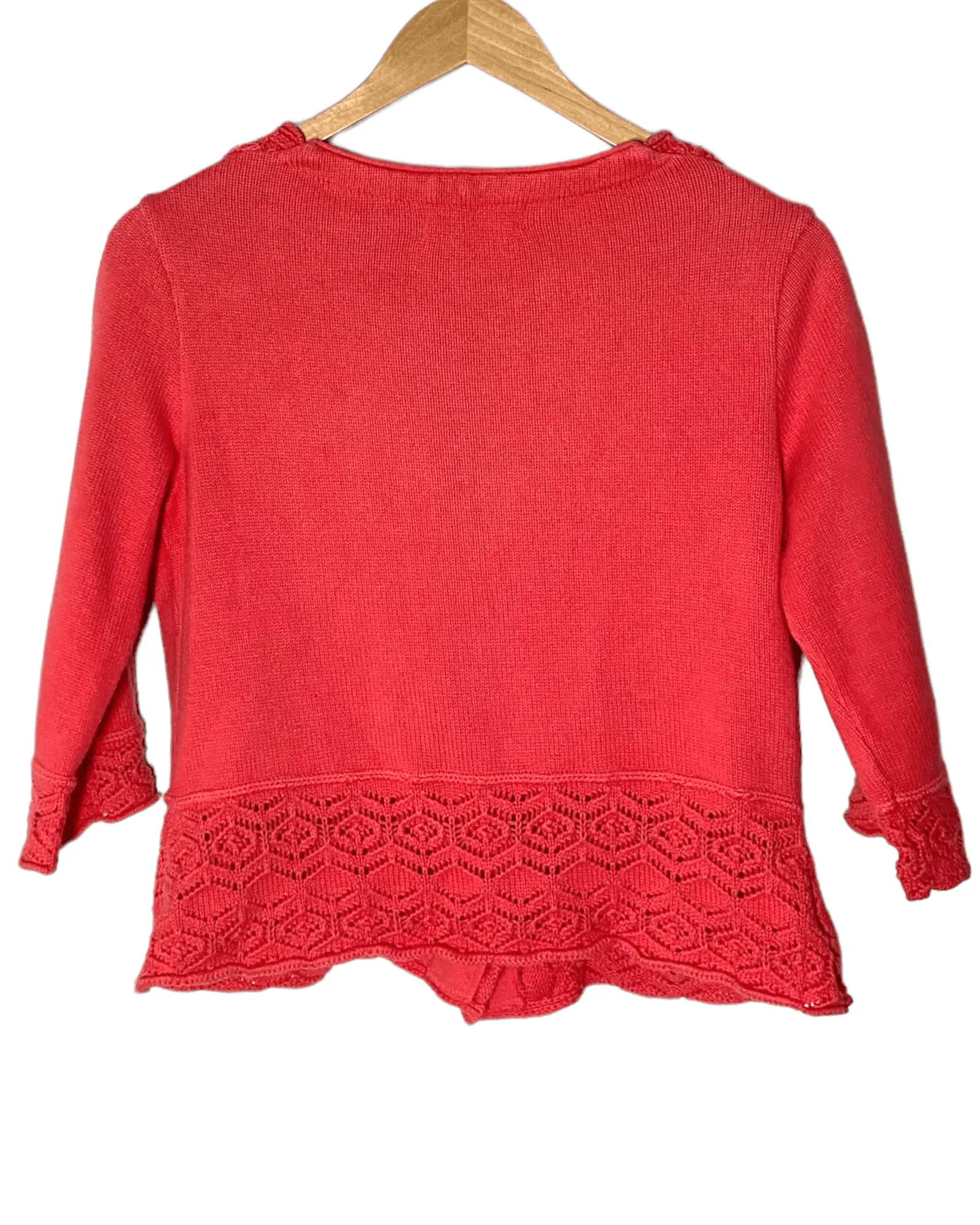 Light Spring Coral Crochet Sweater