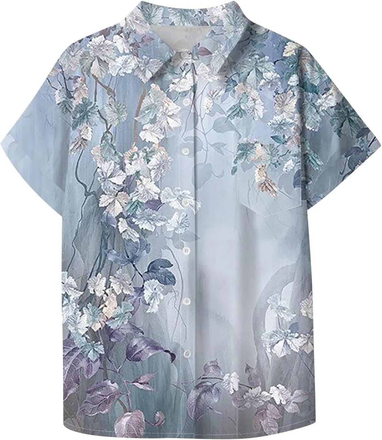 Linen Outfits Women White Linen Shirt Women Down Blouses Tops Long Sleeve Shirt for with Front Pocket Tops Long Sleeve