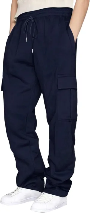 Linen Pants for Men Solid Color Casual Zipper Pocket Colorblock Loose Comfy Sweatpants Trousers for Men Green
