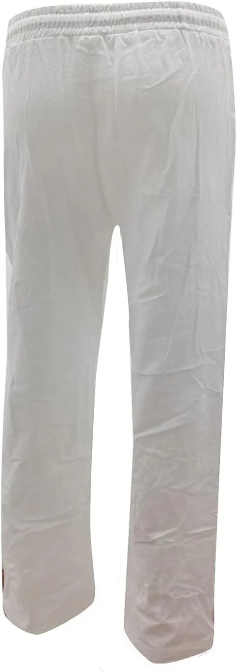 Linen Pants for Women Summer Casual High Waisted Lounge Pant Loose Comfy Breathable Drawstring Pant with Side Pockets
