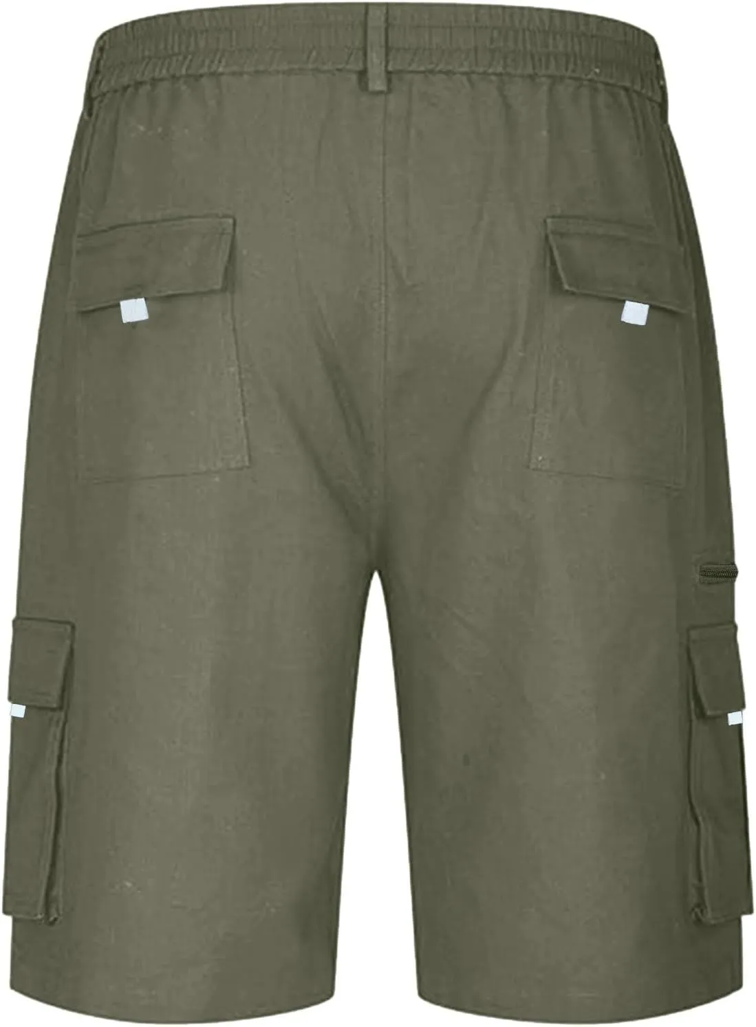 Linen Shorts Men for Casual Workwear Elastic Waist Men's Cargo Mens Cotton Everyday Wear Big and Tall Regular Fit