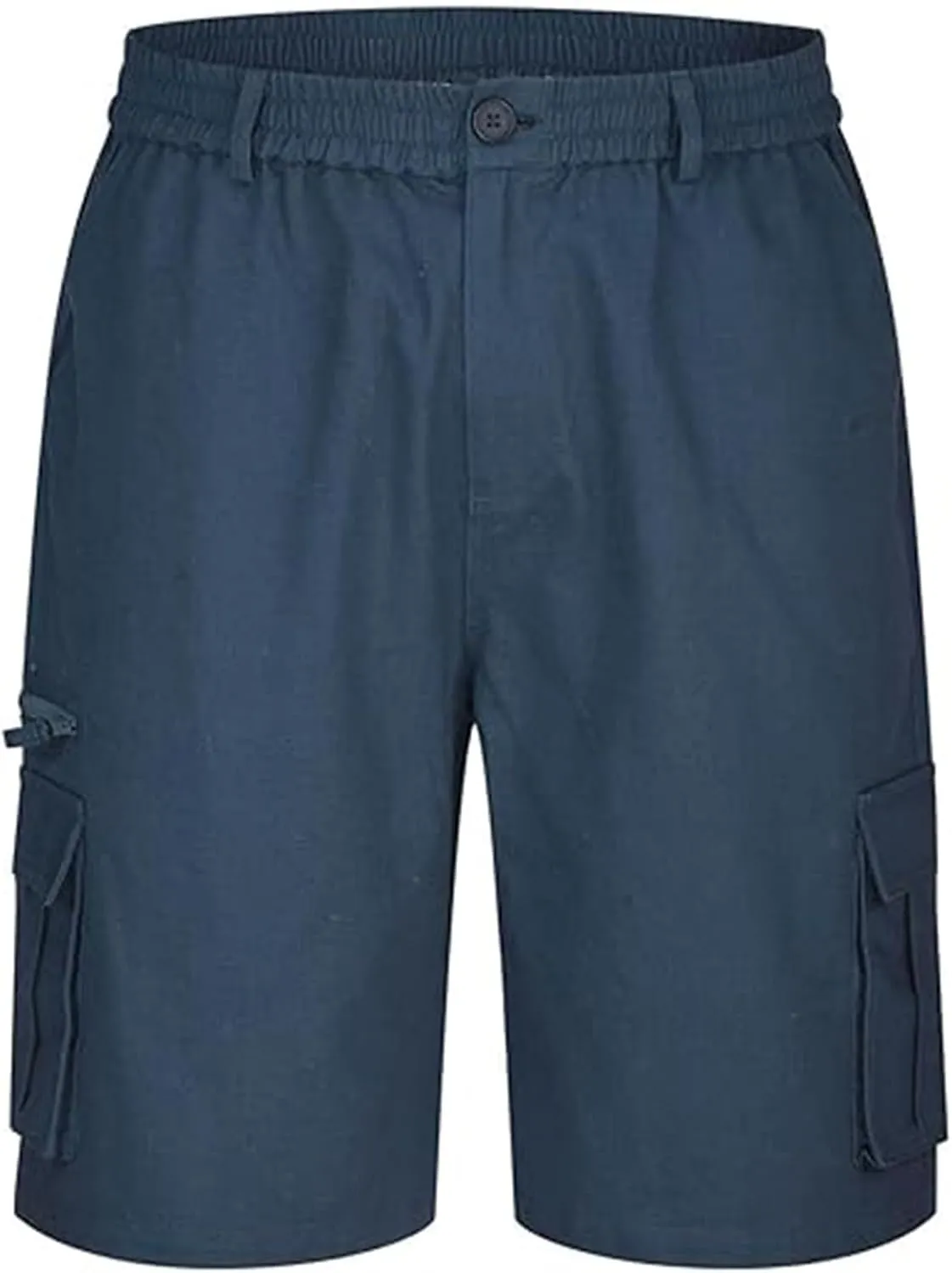 Linen Shorts Men for Casual Workwear Elastic Waist Men's Cargo Mens Cotton Everyday Wear Big and Tall Regular Fit