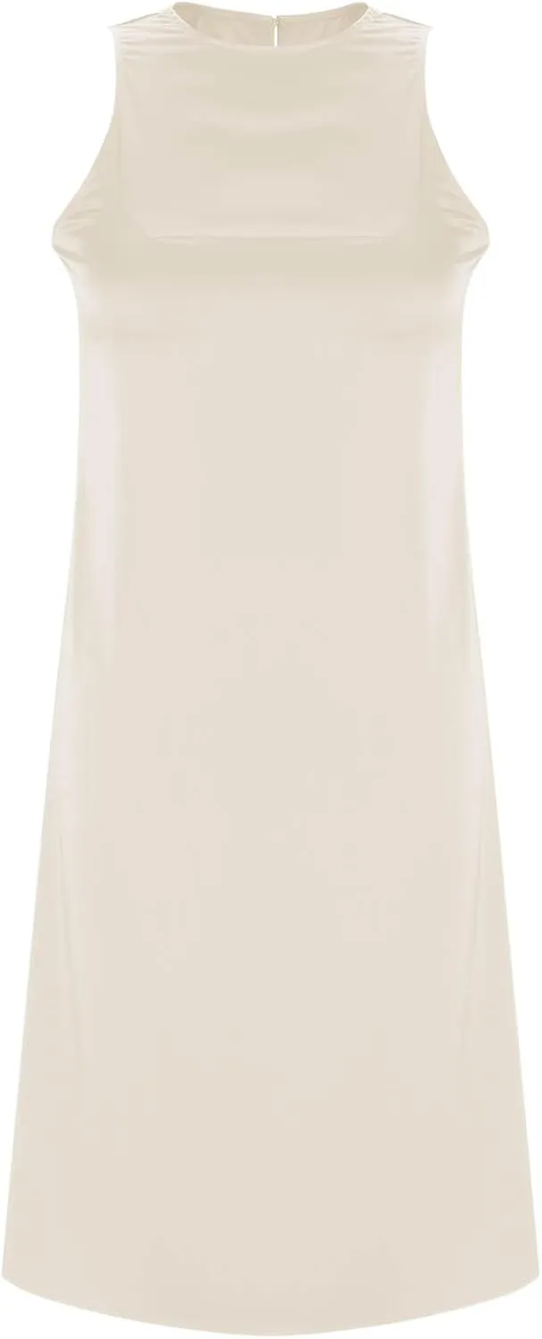 Lmdudan Women's Bodycon Maxi Dresses Satin Lounge Tank Long Dresses Elegant Halter Neck Casual Sleeveless Summer Dress