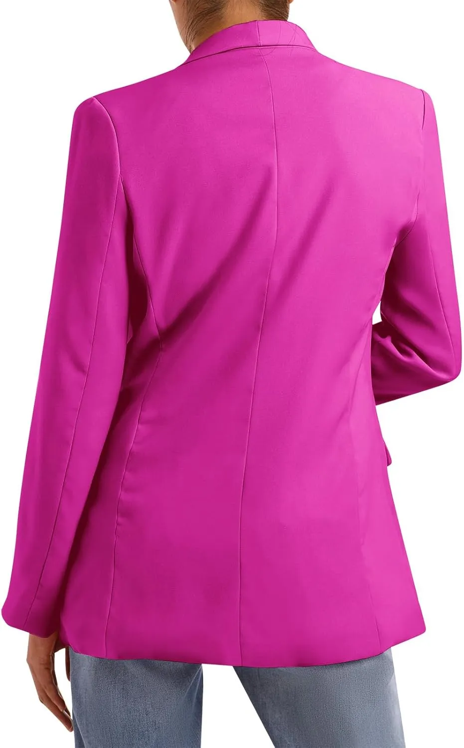 Loose Casual Blazer for Women Black Business Work Office Suit Jacket with Pocket Fall Lapel Collar Open Front Blazers