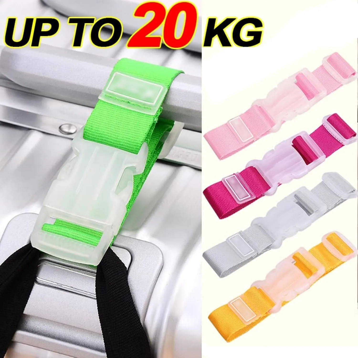 Luggage Carrying Clip Buckle, Luggage Straps for Suitcases, Travel Belt, Suitcase Strap (4PCS)