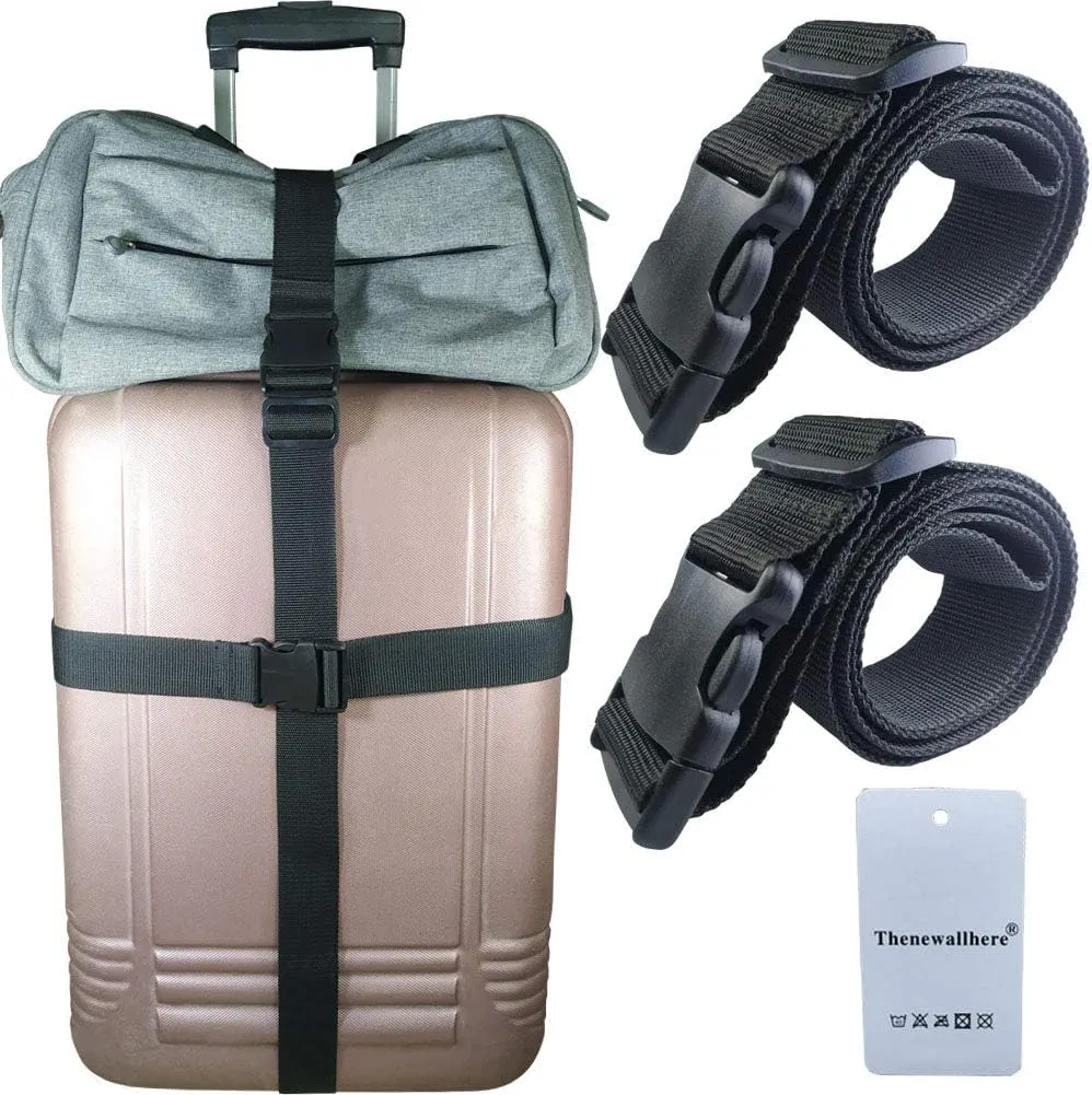 Luggage Straps for Suitcases,Heavy Duty Travel Accessories Belts,Adjustable with Quick Release Buckle/Clips,2 PCS Nylon 2"x78" Add A Bag Backpack,Luggage,Suitcases Packing Securing Strap
