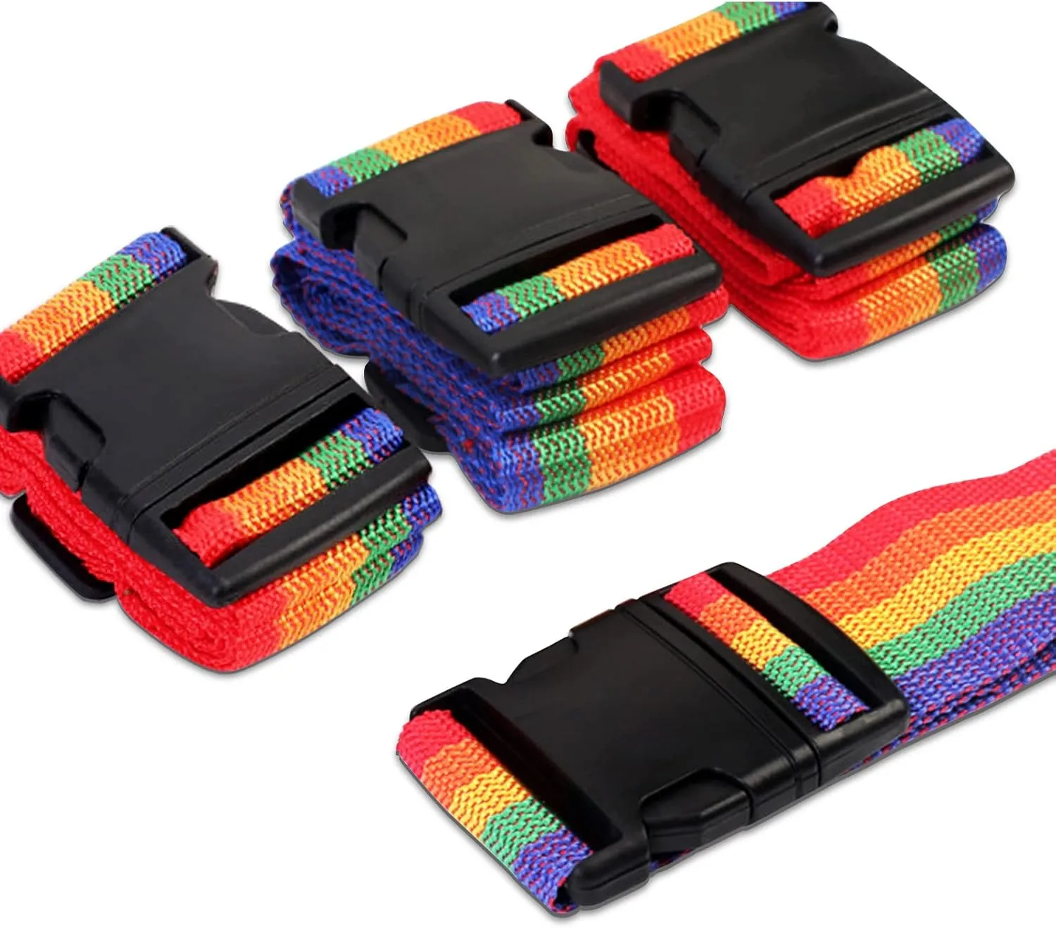 Luggage Straps Travel Suitcase Belts Wide Adjustable Bag Packing Straps Travel Accessories 4PCS (Nylon)
