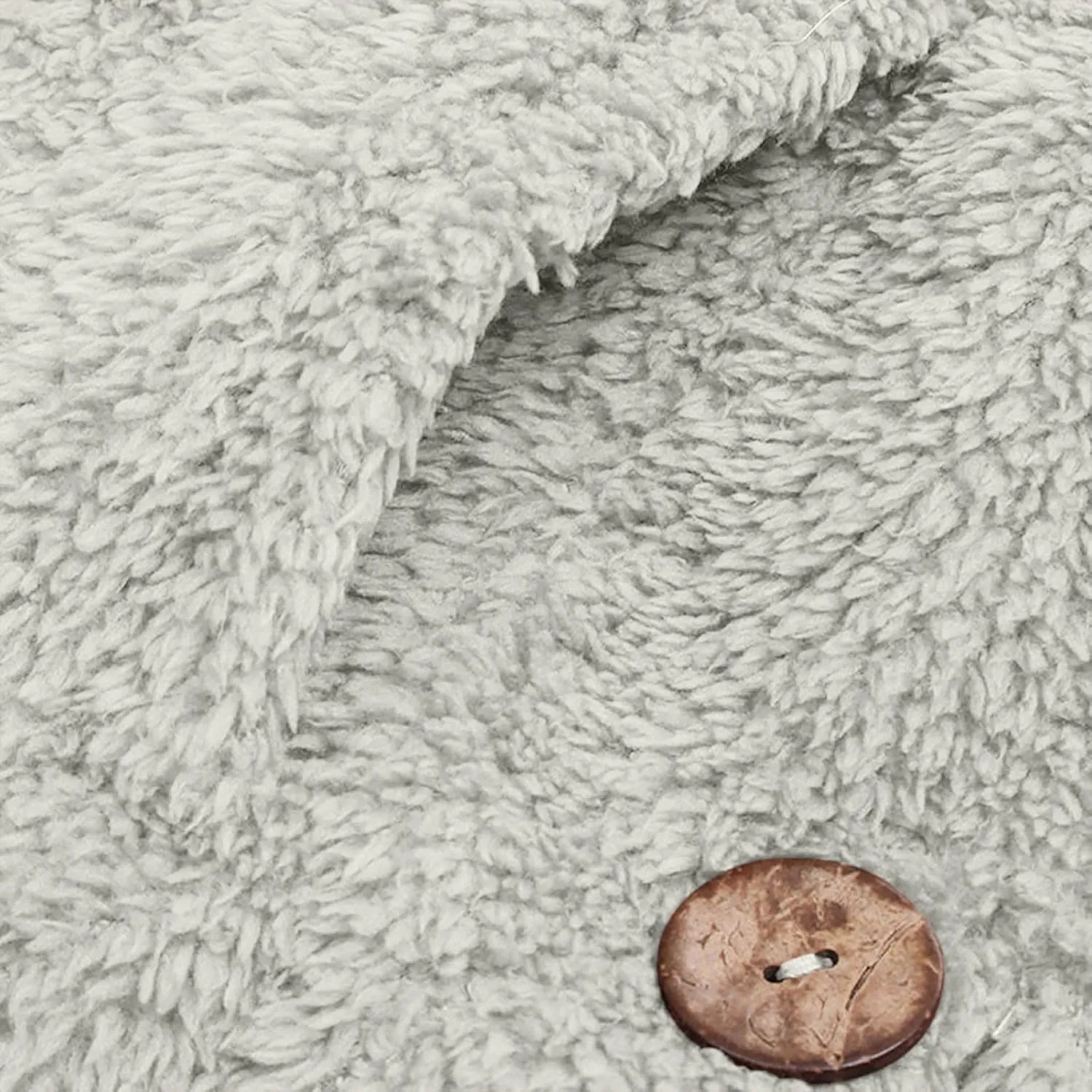 maisdgop Fleece Jacket Women Long Sleeve Sherpa Hooded Coats Winter Fall Warm Fuzzy Jackets Plus Size Button Plush Outerwear
