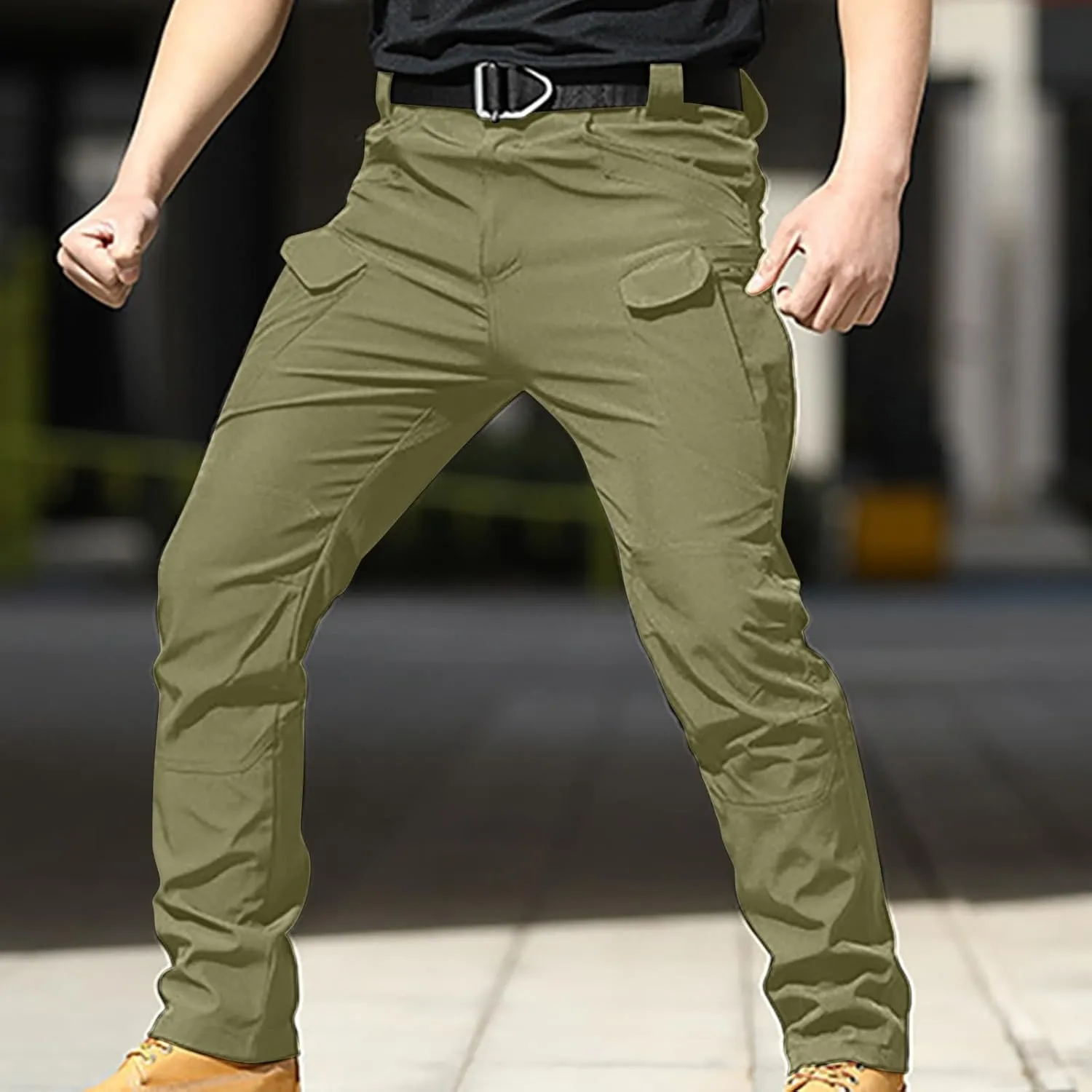 Men Cargo Pants Big and Tall Outdoor Lightweight Tactical Pants Work Hiking Trouser Style Joggers with Pockets