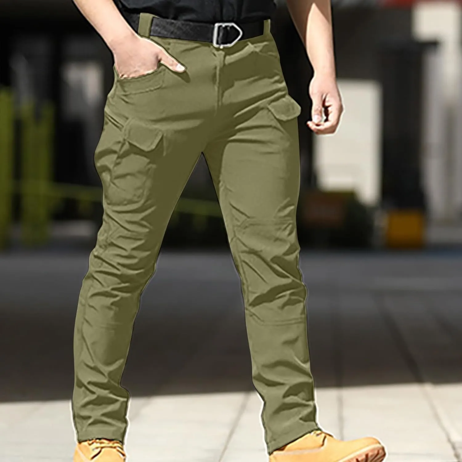 Men Cargo Pants Big and Tall Outdoor Lightweight Tactical Pants Work Hiking Trouser Style Joggers with Pockets