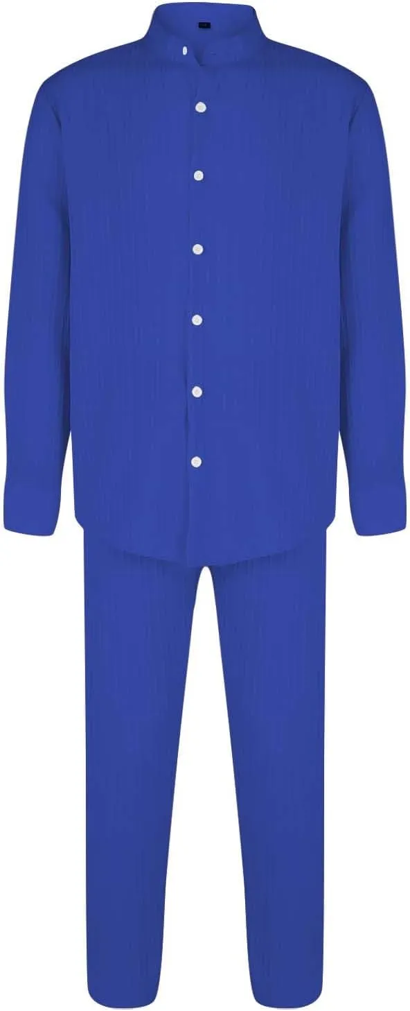 Men Casual Outfits Long Sleeve Button Shirt & Pull On Tapered Trousers Set Spring and Summer Lightweight Solid Versatile Suit