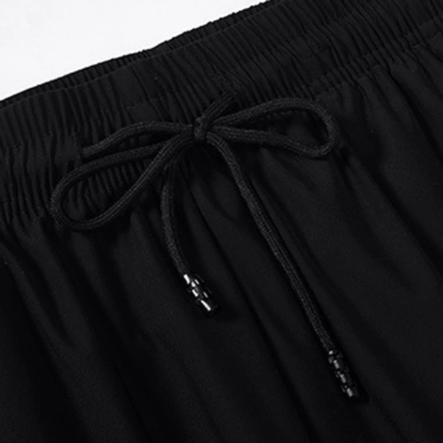 Men Casual Pants Solid Stretch Pocket Loose Fit Smooth Drawstring Quick-Dry Outdoor Comfortable Workout Running Trousers