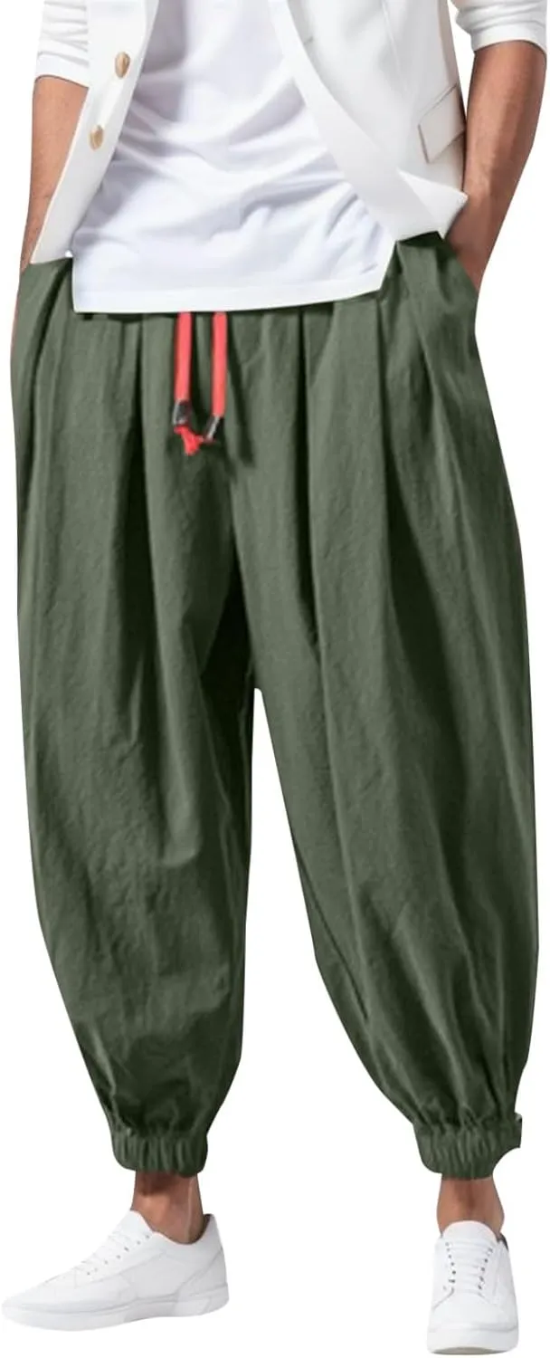Men Lightweight Jogging Pant with Pockets Track Work Joggers Loose Sport Casual Sweatpant Elastic Waist Pants