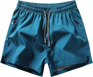 Mens Athletic Shorts 5 Inch Quick Dry Jogger Elastic Waist Cargo SweatShorts Relaxed Fit Running Workout Casual