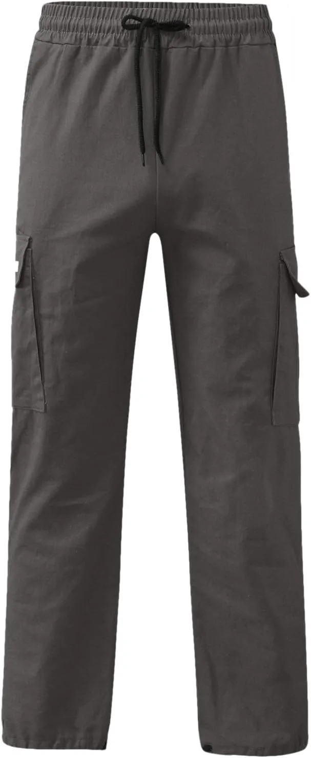 Mens Cargo Combat Work Pant Gym Running Jogger Soft Sweatpant Loose Cuffed Hem Pant Track Lounge