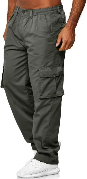 Mens Cargo Combat Work Pant Training Gym Running Jogger Sweatpant Loose Fit Straight Leg Lounge Pants
