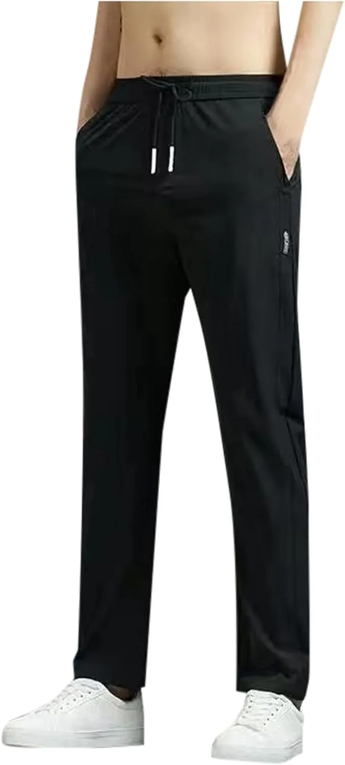 Men's Cargo Pants Casual Linen Stretchy Elasticated Pant Sweatpant Joggers Loose Running Sports Sweat