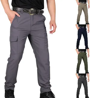 Mens Cargo Pants Work Stretch Multi Pockets Pant Military Tactical Lightweight Joggers Hiking Outdoor Waterproof Pant
