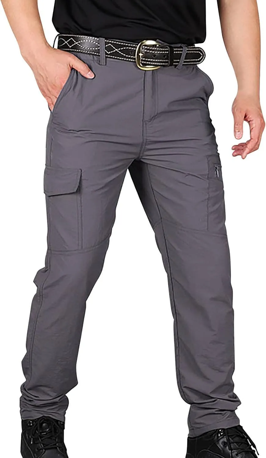 Mens Cargo Pants Work Stretch Multi Pockets Pant Military Tactical Lightweight Joggers Hiking Outdoor Waterproof Pant