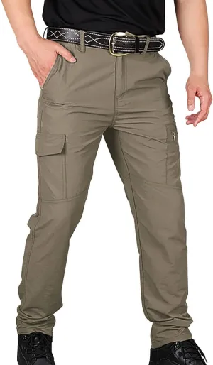 Mens Cargo Pants Work Stretch Multi Pockets Pant Military Tactical Lightweight Joggers Hiking Outdoor Waterproof Pant