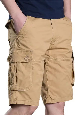 Mens Cargo Shorts Casual Relaxed Fit Summer Cotton Work Shorts Classic Outdoor Travel Hiking Golf Trouser with Pocket