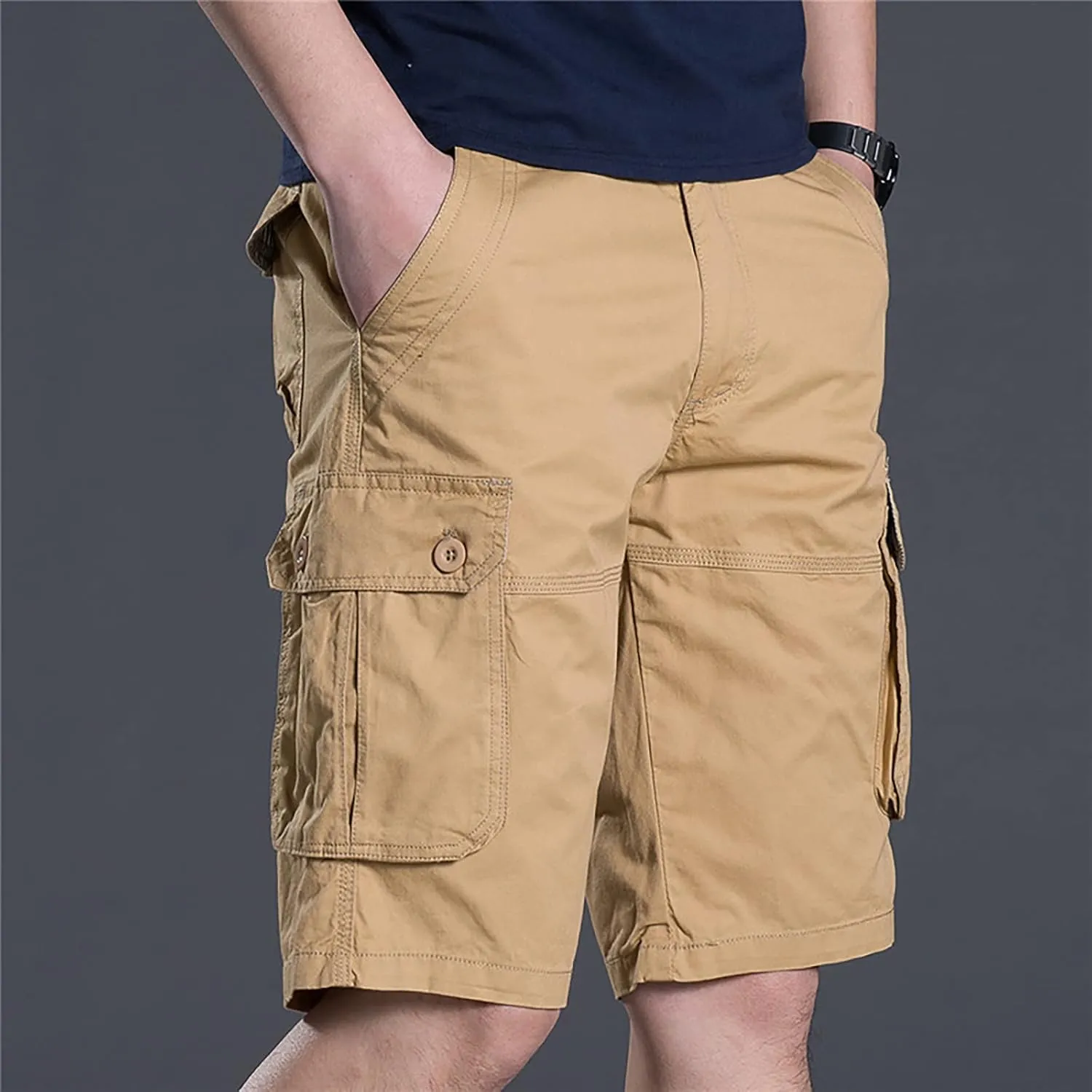 Mens Cargo Shorts Casual Relaxed Fit Summer Cotton Work Shorts Classic Outdoor Travel Hiking Golf Trouser with Pocket