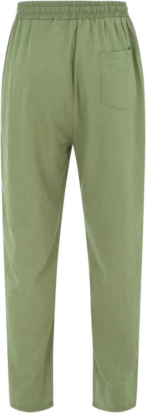 Mens Cargo Work Pants Casual Cotton Stretchy Elasticated Waist Pant Sweatpants Joggers Gym Sports Yoga Pants