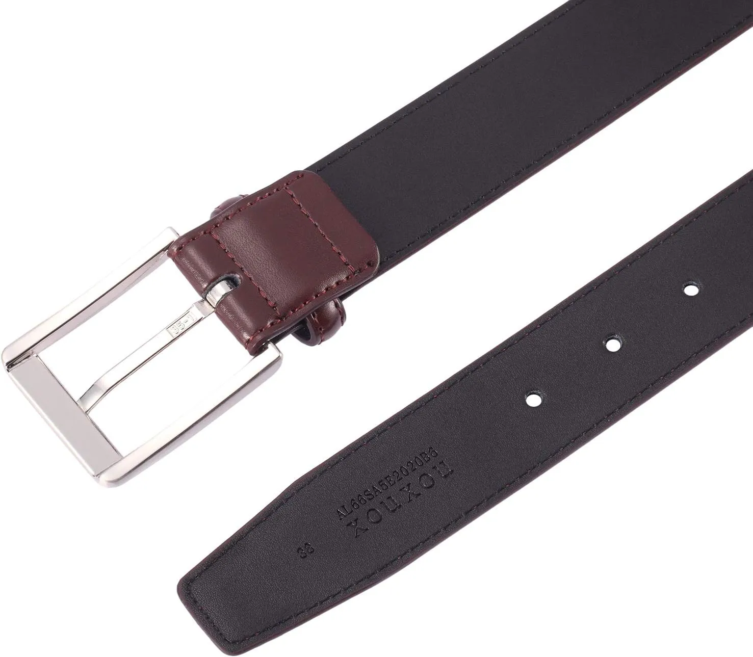 Men's Casual Leather Jeans Belts Classic Work Business Dress Belt with Prong Buckle for Men