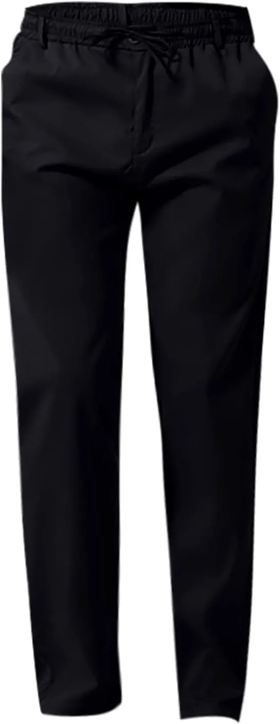 Men's Casual Pants Cotton Twill Linen Relaxed Fit Options with Elastic Waist Drawstring Pockets for Everyday Wear