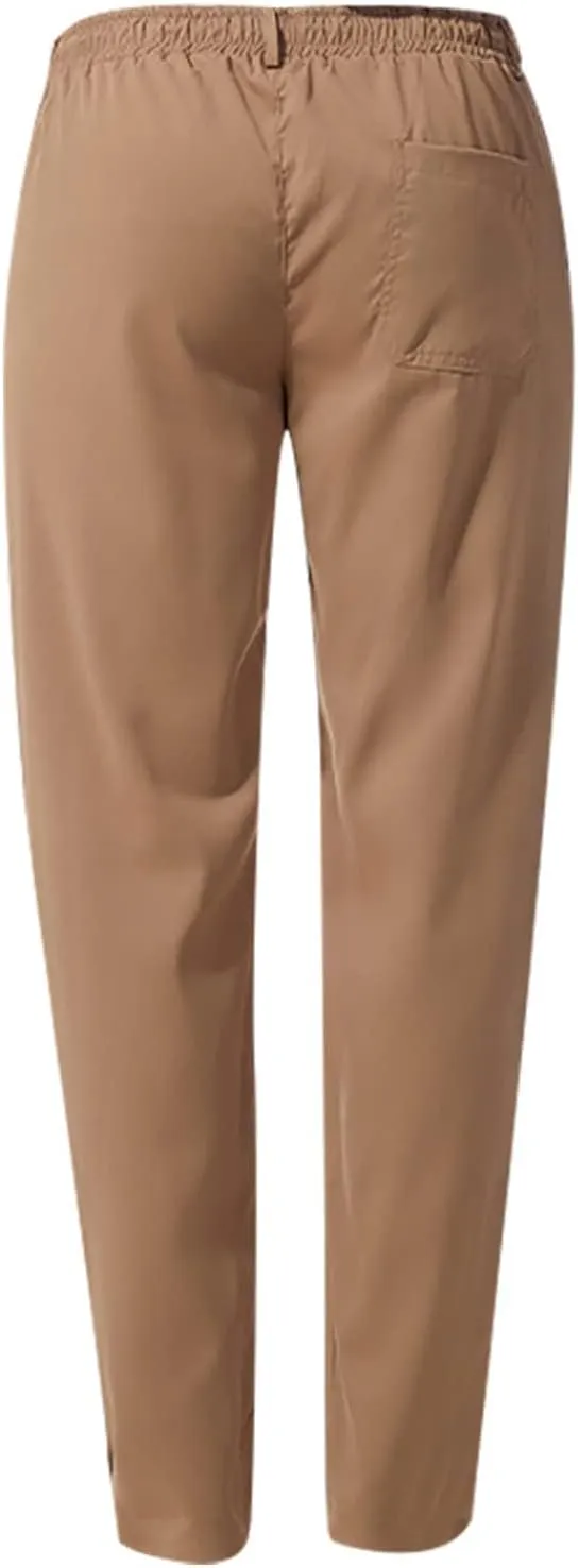 Men's Casual Pants Cotton Twill Linen Relaxed Fit Options with Elastic Waist Drawstring Pockets for Everyday Wear