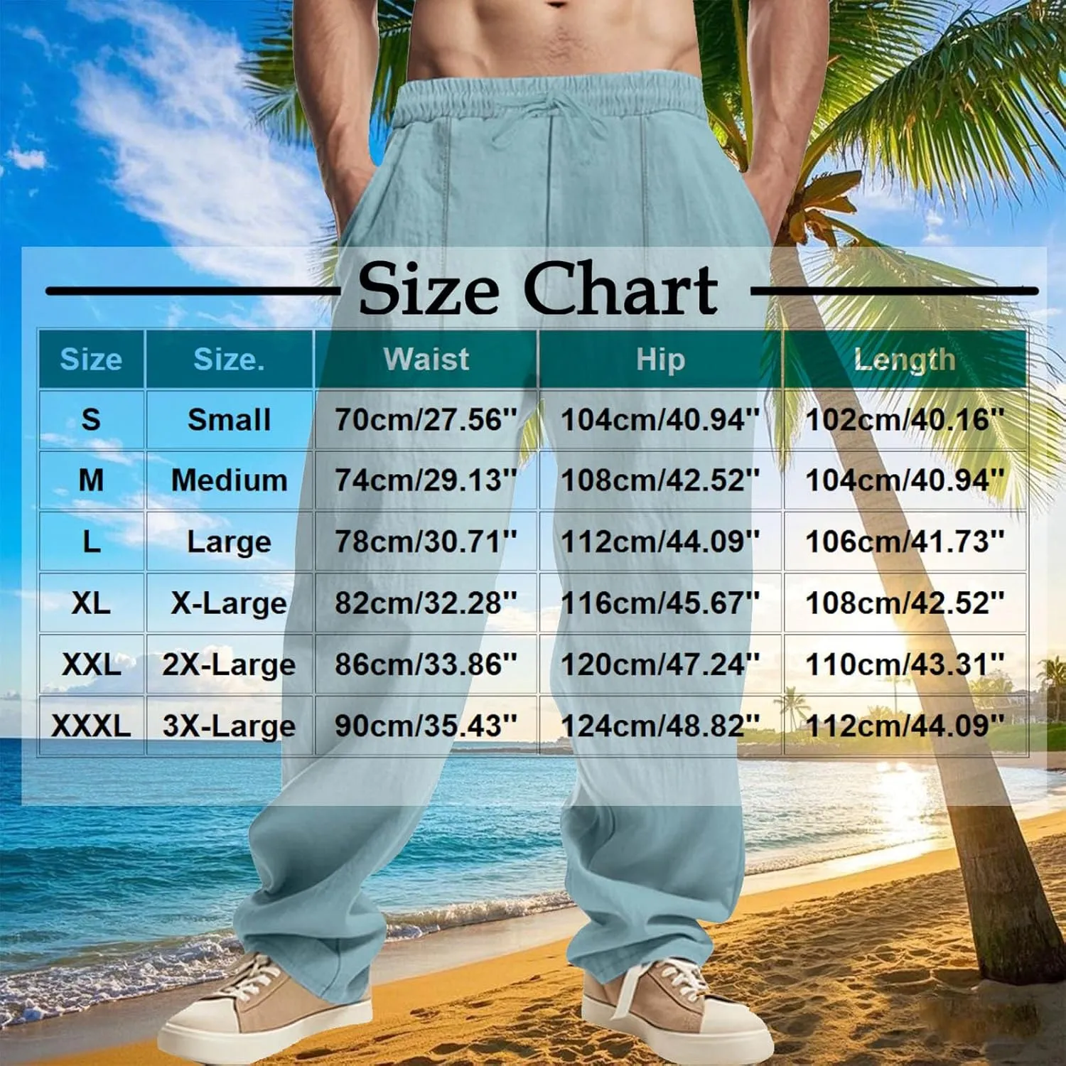 Men's Cotton Linen Pants Summer Fashion Solid Color Loose Comfy Plus Size Wide Leg Sweatpant Elastic Waist Trouser