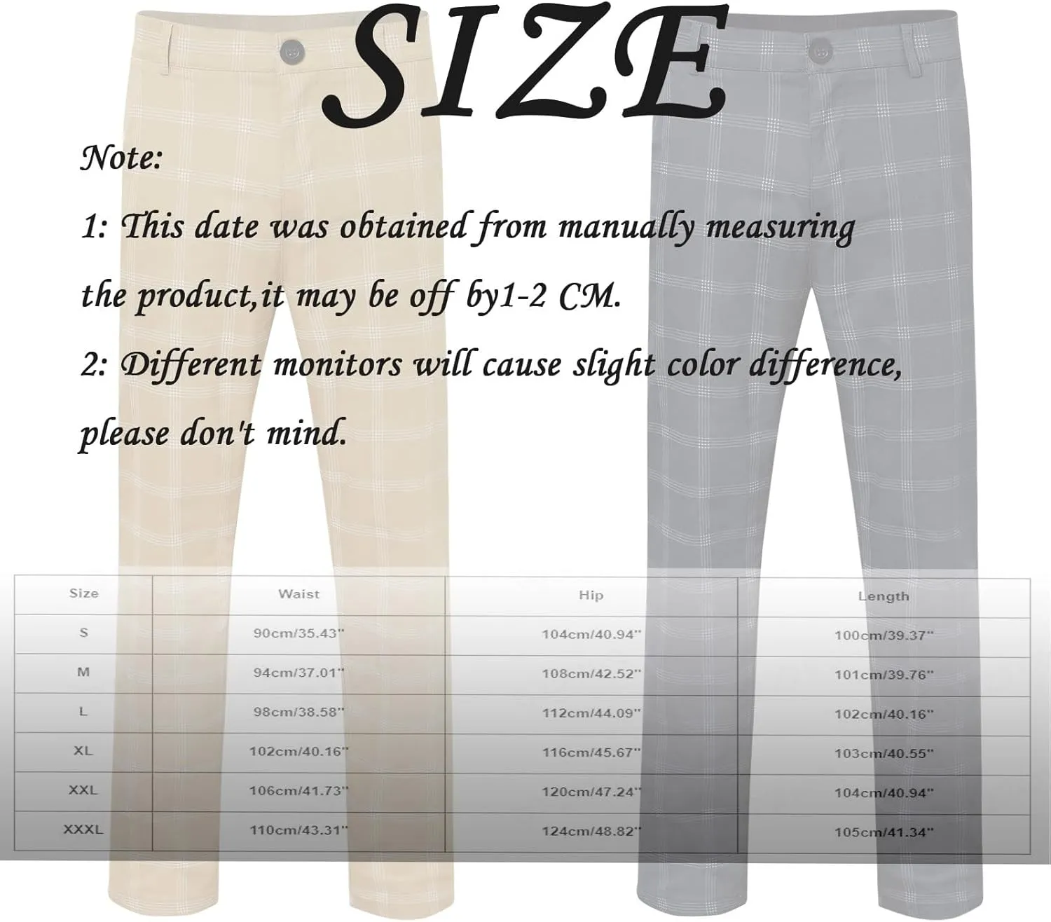 Men's Dress Pants Plaid Skinny Slim Fit Dress Pants Stretch Regular Fit Business Golf Pencil Chinos Pants