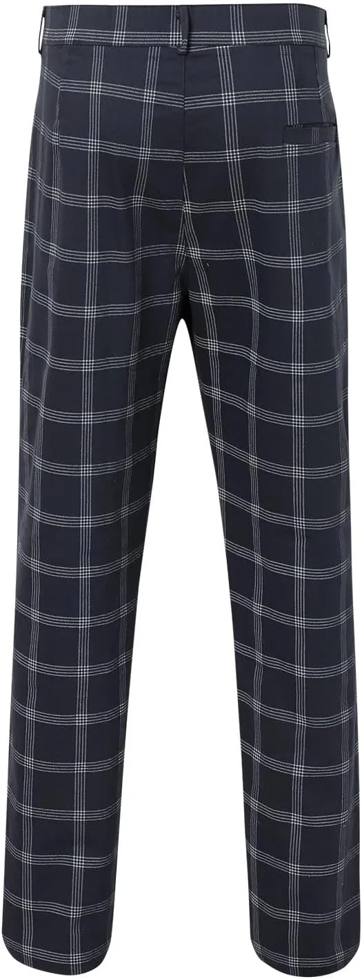 Men's Dress Pants Plaid Skinny Slim Fit Dress Pants Stretch Regular Fit Business Golf Pencil Chinos Pants