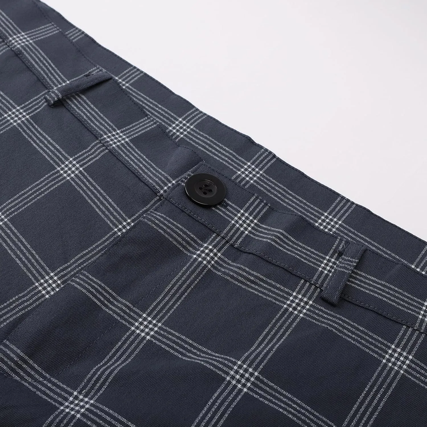 Men's Dress Pants Plaid Skinny Slim Fit Dress Pants Stretch Regular Fit Business Golf Pencil Chinos Pants