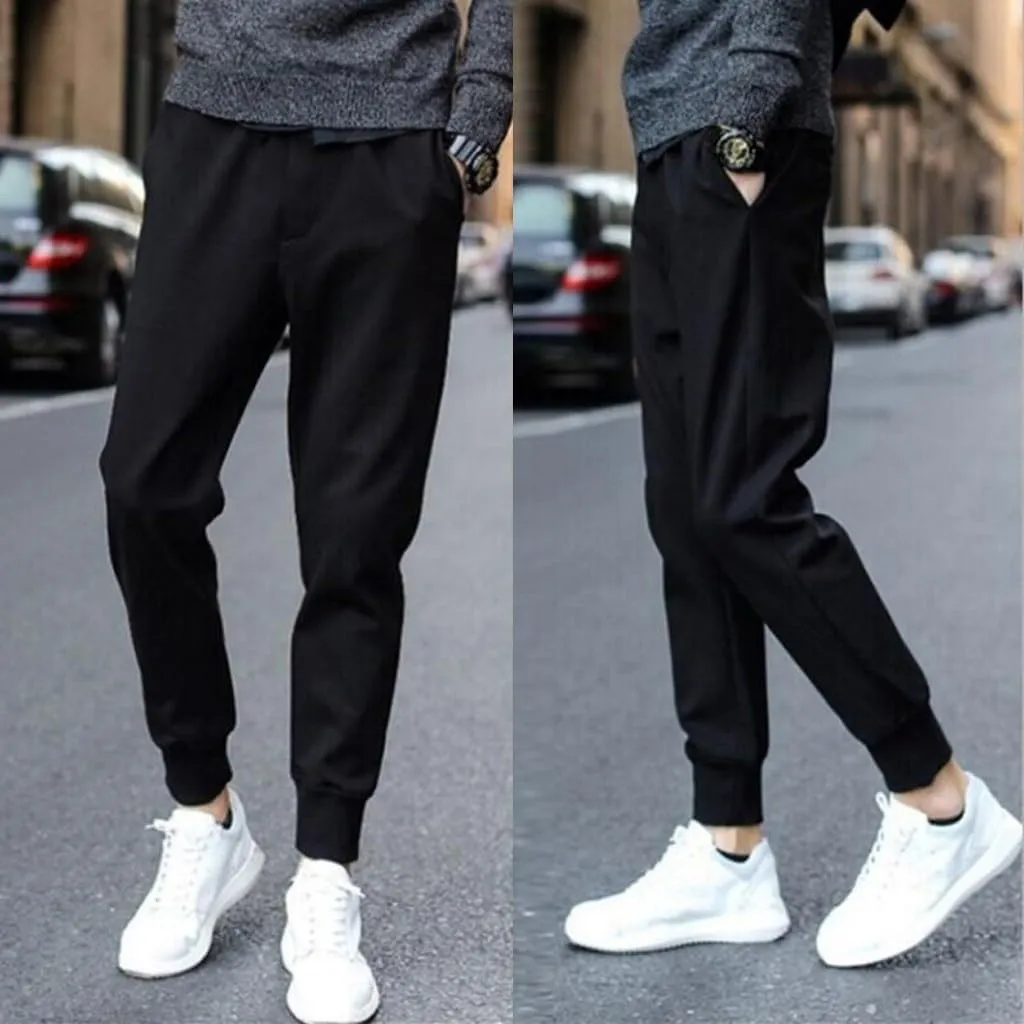 Mens Fashion Joggers Sweatpants Sports Pocket Trousers Beam Drawstring Men's Active Athletic Casual Tricot Sweatpants